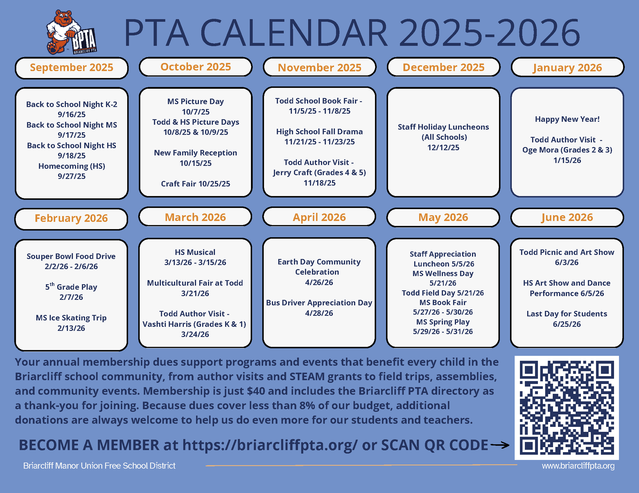 2025/26 BPTA Event Calendar