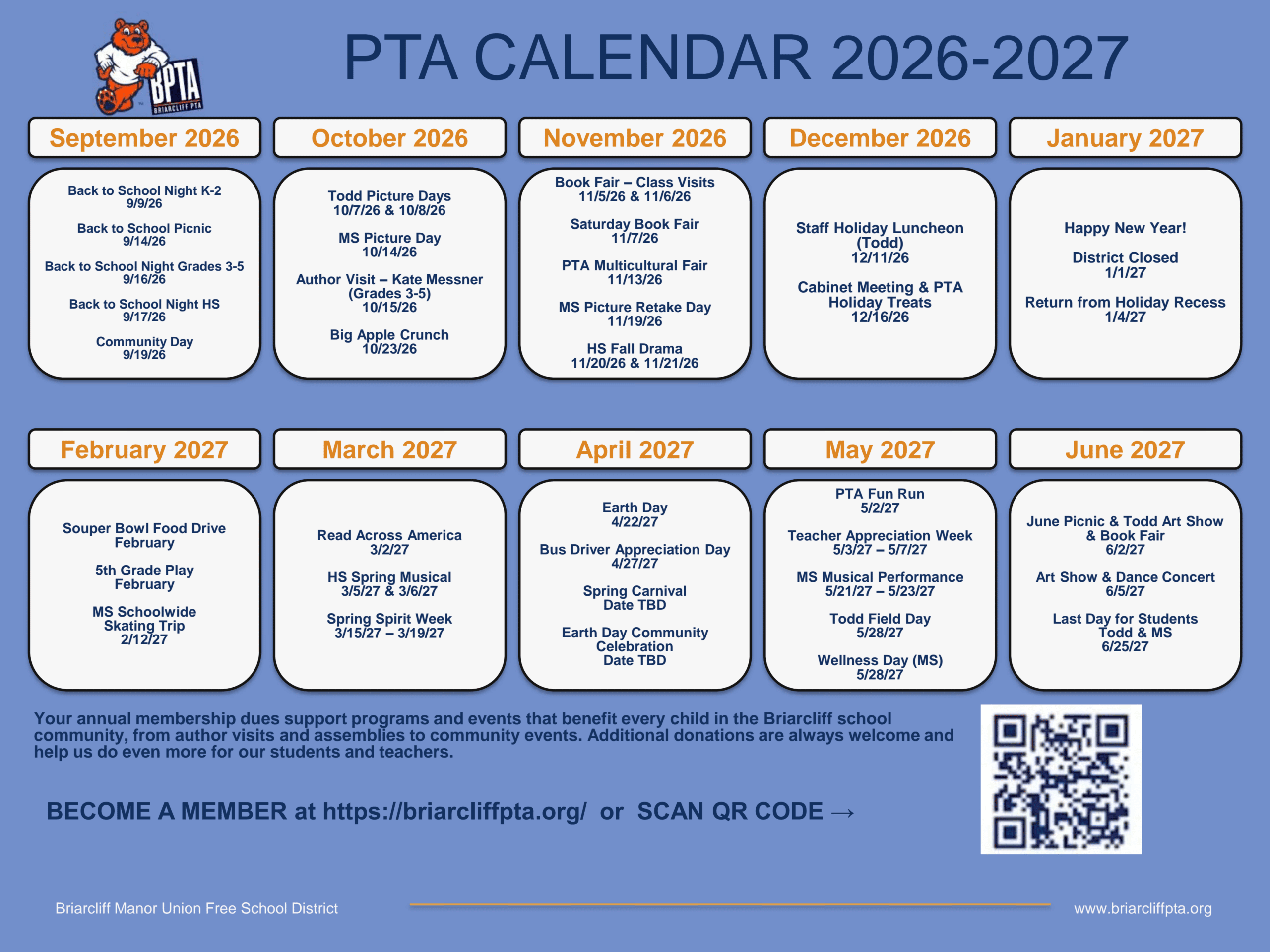 2025/26 BPTA Event Calendar